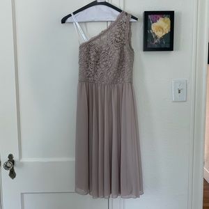David’s Bridal One Shoulder Corded Lace Dress